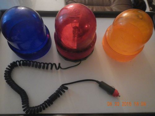 Vintage blue red yellow revolving beacon,magnetic base, emergency light for sale