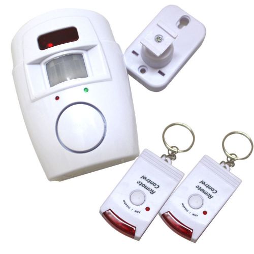 Wireless pir motion sensor alarm + 2 remote controls shed home garage caravan for sale