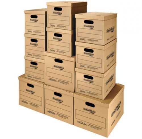 Bankers Box SmoothMove Classic Moving and Storage Boxes 8 Small/4 Medium 12ct