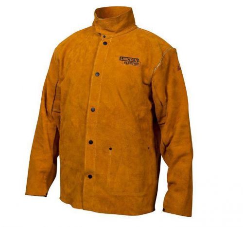 Large leather welding jacket coat, durable fire resistant, long sleeve, work new for sale