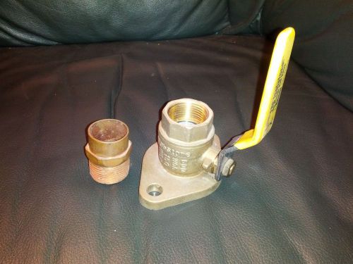 webstone 1 inch flanged ball valve and solder to thread adapter