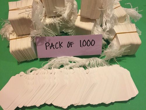 1000 Pcs Blank Strung Merchandise Tags #7 New Price Tag 1-7/16&#034; x 2-1/8&#034; Deluxe