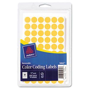 Avery handwrite only removable round color-coding labels 1/2&#034; dia neon orange for sale
