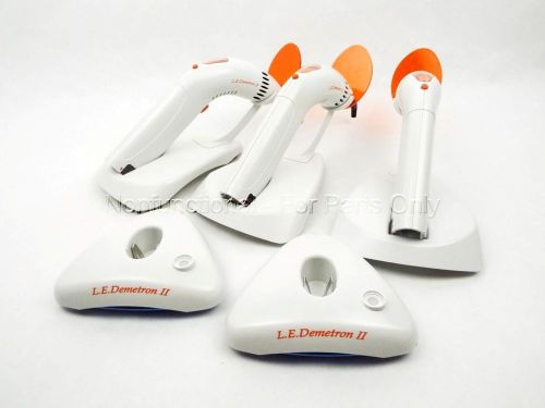 3 sds kerr ledemetron ii dental curing lights w/ 5 orange guards - for parts for sale