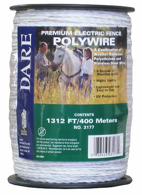 Dare products inc electric fence wire, white, 1,312-ft. for sale