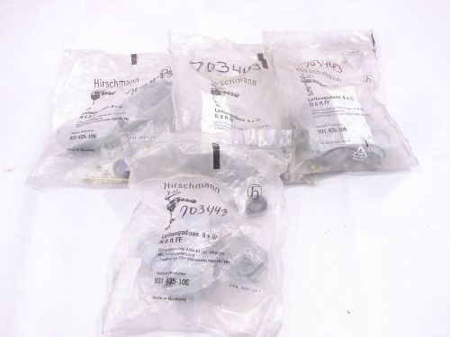 HIRSCHMANN N 6 R FF CABLE SOCKET CONTACTS WITH CABLE CLAMP (LOT OF 4) **NIB**