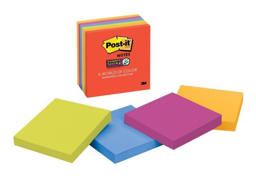 Post-it super sticky notes 3 in x 3 in marrakesh collection 6 pads/pack (654-... for sale