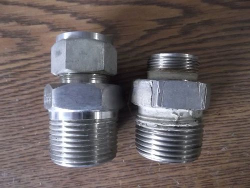 2 Parker &amp; Off Brand 3/4 x 1&#034; Male Connectors 1210-1-16 /12-16 FBZ