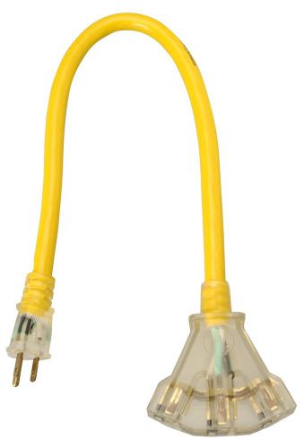 Yellow Jacket 2882 12/3 Heavy-Duty 15-Amp SJTW Contractor Extension Cord with...