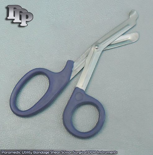 Paramedic Utility Bandage Shear Scissor7.25&#034; Blue Handle DDP Instruments