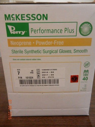 Mckesson 20-2570 synthetic neoprene powder-free surg glove sz 7 smooth 40prs for sale