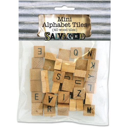 &#034;Salvaged Wood Alphabet Tiles 40/Pkg-Uppercase, Set Of 5&#034;