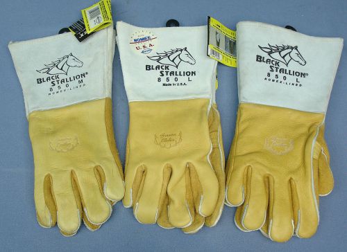 3 Revco Black Stallion 850 Elkskin Welder Welding Gloves Large Medium 850L 850M