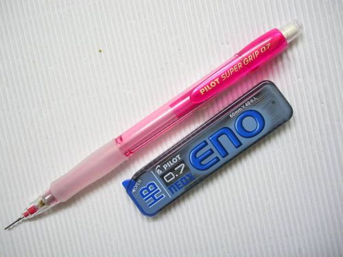 2pcs pilot h-187n  0.7mm mechanical pencil free 0.7 hb leads clear pink(japan) for sale