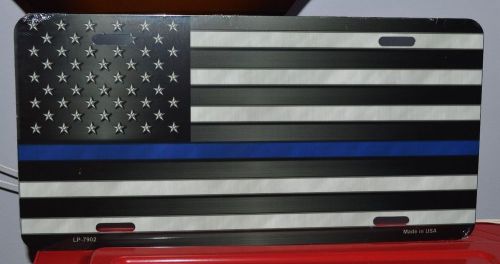 police Thin blue line Flag aluminum license plate