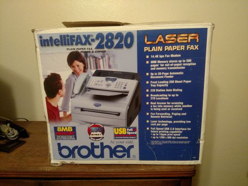 Brother intellifax 2820 monochrome laser -copier/fax/printer count  1,038 for sale