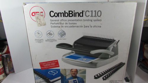 GBC CombBind C110 manual Punch Comb Binding Machine w/175 spines new in box