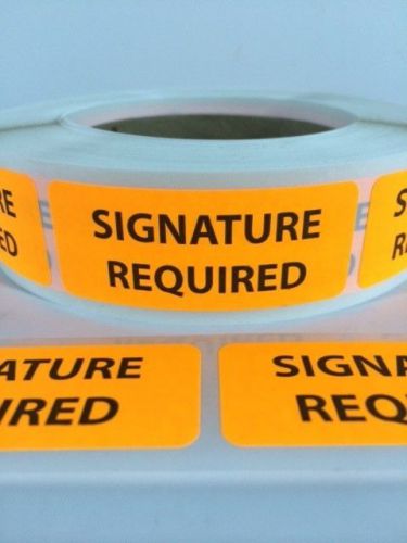 50 1 x 2.5 signature required stickers labels orange fluorescent stickers new for sale
