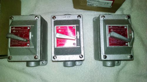 3 New EDSC2129 Explosion Proof Crouse Hinds 3/4&#034; Snap Switches 20A Hazardous