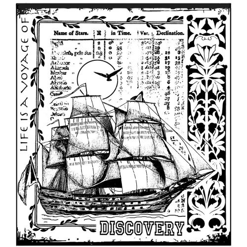 &#034;Crafty Individuals Unmounted Rubber Stamp 4.75&#034;&#034;X7&#034;&#034; Pkg-Voyage Of Discovery&#034;