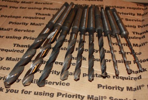Lot of 10 mt#1 drill bits in excellent &amp; vg condition – 5/32” to 29/64” for sale