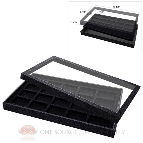 (1) Acrylic Top Display Case &amp; (1) 20 Compartmented Black  Insert Organizer