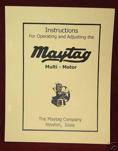 Maytag Upright Motor Engine Service Manual Hit &amp; Miss