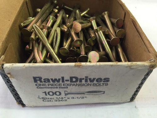 Rawl 1/4 x 3 1/2 concrete anchors one piece expansion bolt countersunk head 3362 for sale