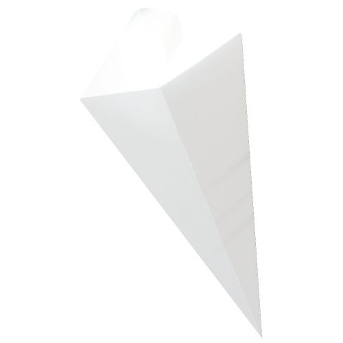 Conetek White Food Cone with Dipping Pocket 15.5 inches 100 count box