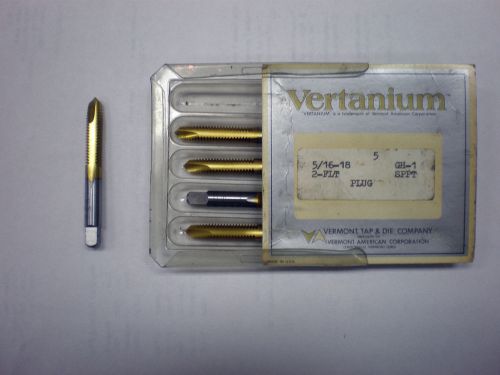 VERTANIUM PLUG TAPS, TIN COATED ~NEW~SURPLUS~ 5/16-18