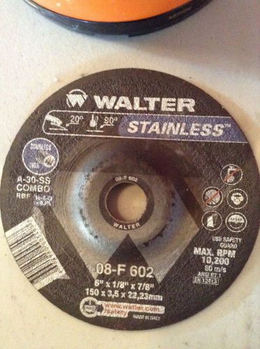 08-f 602 A-30-SS combo Walter Stainless Grinding Wheel Lot Of 22