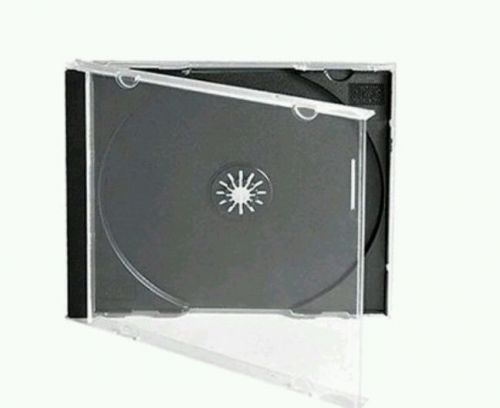 10.4 mm Standard Single Clear CD Jewel Case with Assembled Black Tray, 25 Pack