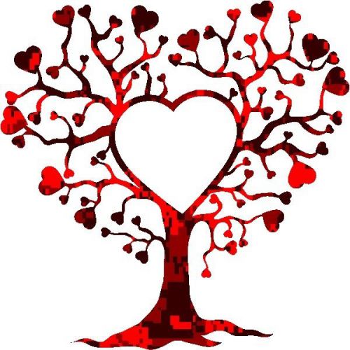 30 Custom Red Camo Heart Tree Personalized Address Labels
