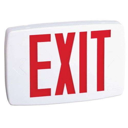 Lithonia lighting plastic white led emergency exit sign with battery for sale