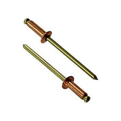 Copper blind pop rivet #42 brass mandrel 1/8&#034; dia-1/8&#034; grip-25 pk-free shipping for sale