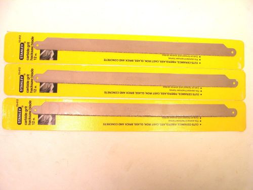 3 NOS Stanley USA 12&#034; CARBIDE GRIT HACKSAW BLADE #15-412 Cuts Almost ANYTHING!!