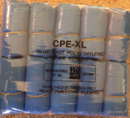 Shoe Covers Blue Cast Polyethylene 100 Pcs - $8.99 - FREE SHIPPING