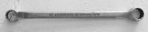 BON-E-CON Box End Wrench 3/4 &amp; 13/16 ZB-2426 USA * 11 1/2&#034;L * 12 Point