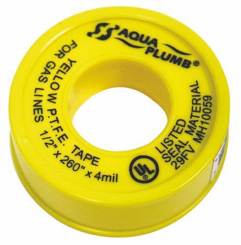 Ptfe tape,1/2x 260&#034; yellow gas for sale