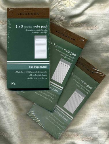 By levenger-3x5 recycled 3 x 5 pad refill (set of 3) - new - sealed for sale