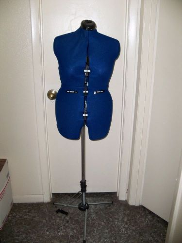 Dritz My Double Deluxe Dress Form – Blue Mannequin Adjustable – Sz Medium w/ box
