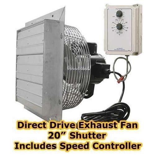 Exhaust fan - direct drive - 20&#034; shutter - variable speed with speed controller for sale