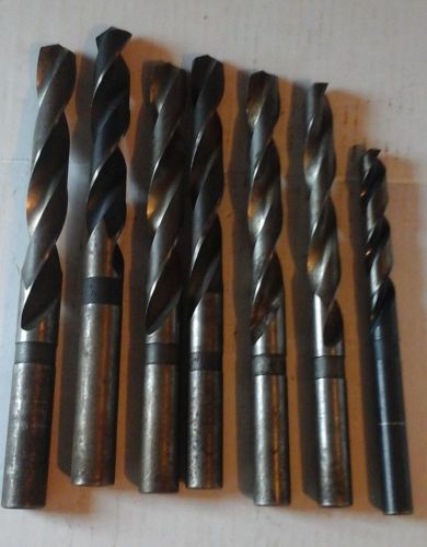 Lot of 7 Straight Drill bits. 41/64-15/16, Mixed sizes, 8 1/2&#034;-11&#034;L