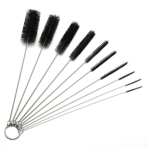 10pcs 8.2 Inch Nylon Tube Brush Pipe Cleaning Brushes for Spray Gun Tattoo Drink