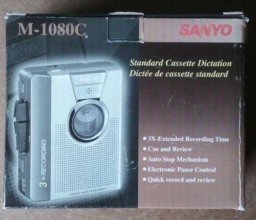 Sanyo M-1080C Standard Cassette Dictation New In Original Box &#034;Free Shipping&#034;