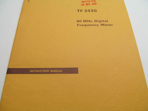 MARCONI TF 2340 FREQUENCY METER MANUAL, SCHEMATICS, PARTS LISTS