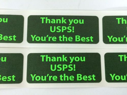 500 1&#034; X 2.5&#034; THANK YOU USPS YOU&#039;RE THE BEST Shipping Labels Stickers Green Neon