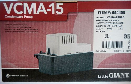 Little giant 554405 vcma-15uls condensate removal pump with safety switch 115v for sale