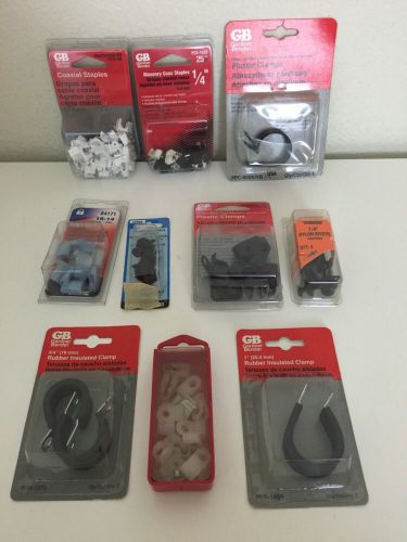 Clamp and staple lot gardner bender plastic staple and plastic clamps misc for sale