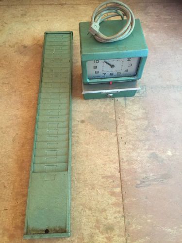 Industrial Office ACROPRINT Time Recorder Clock 150NR4 With Time Card Holder